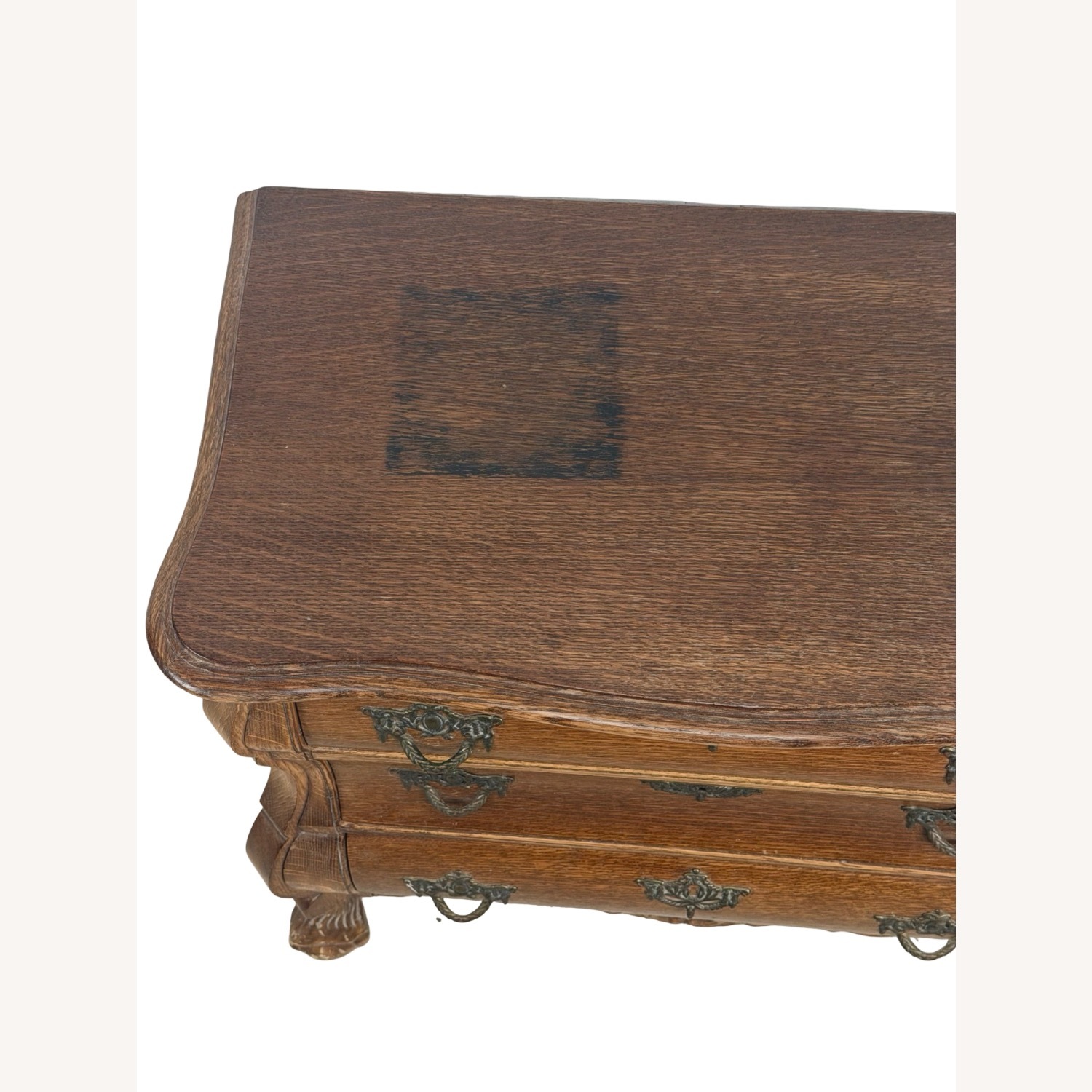 Vintage Oak Bombé Three-Drawer Chest - image-4
