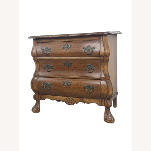 Used Vintage Oak Bombé Three-Drawer Chest for sale on AptDeco