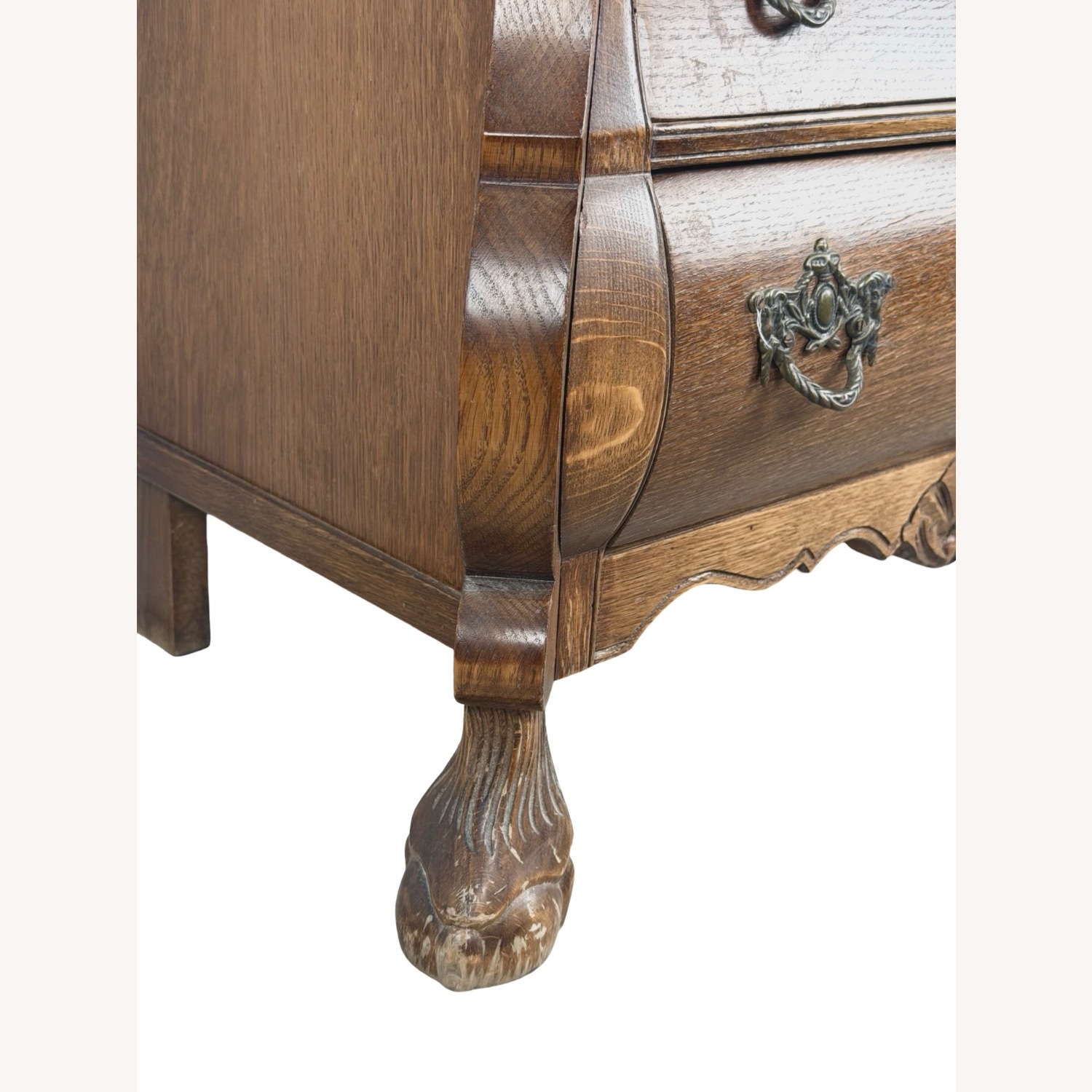 Vintage Oak Bombé Three-Drawer Chest - image-13