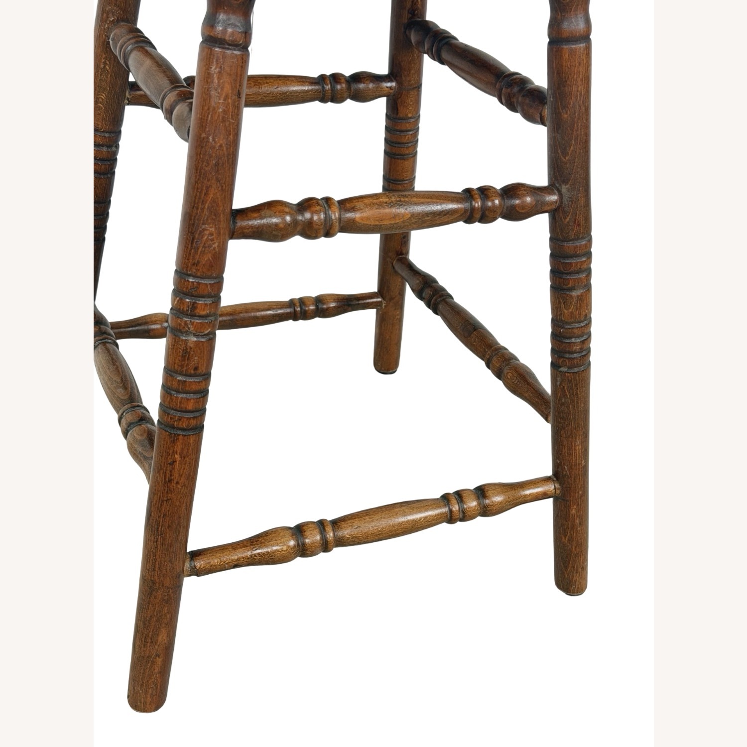 Antique Farmhouse Stool with Turned Legs - image-11