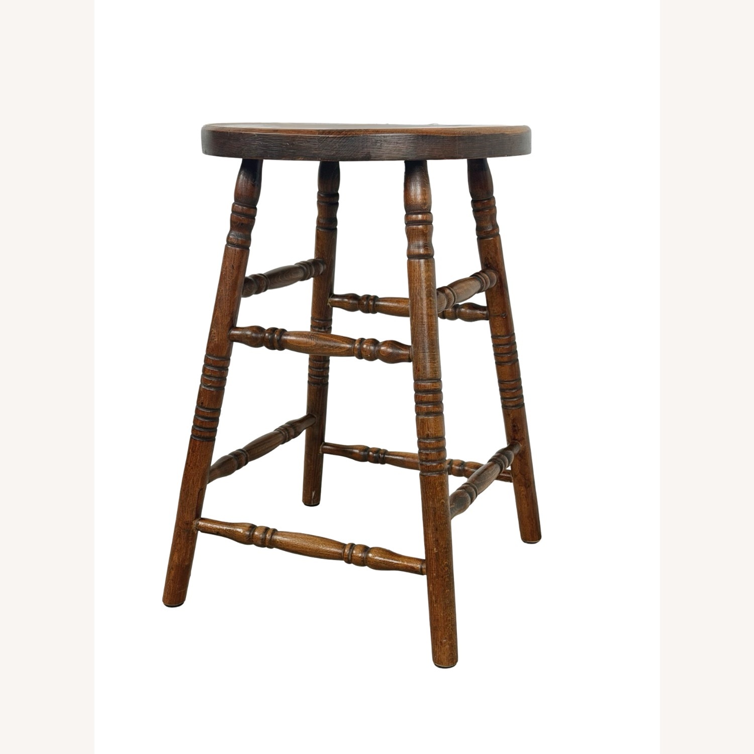 Antique Farmhouse Stool with Turned Legs - image-12