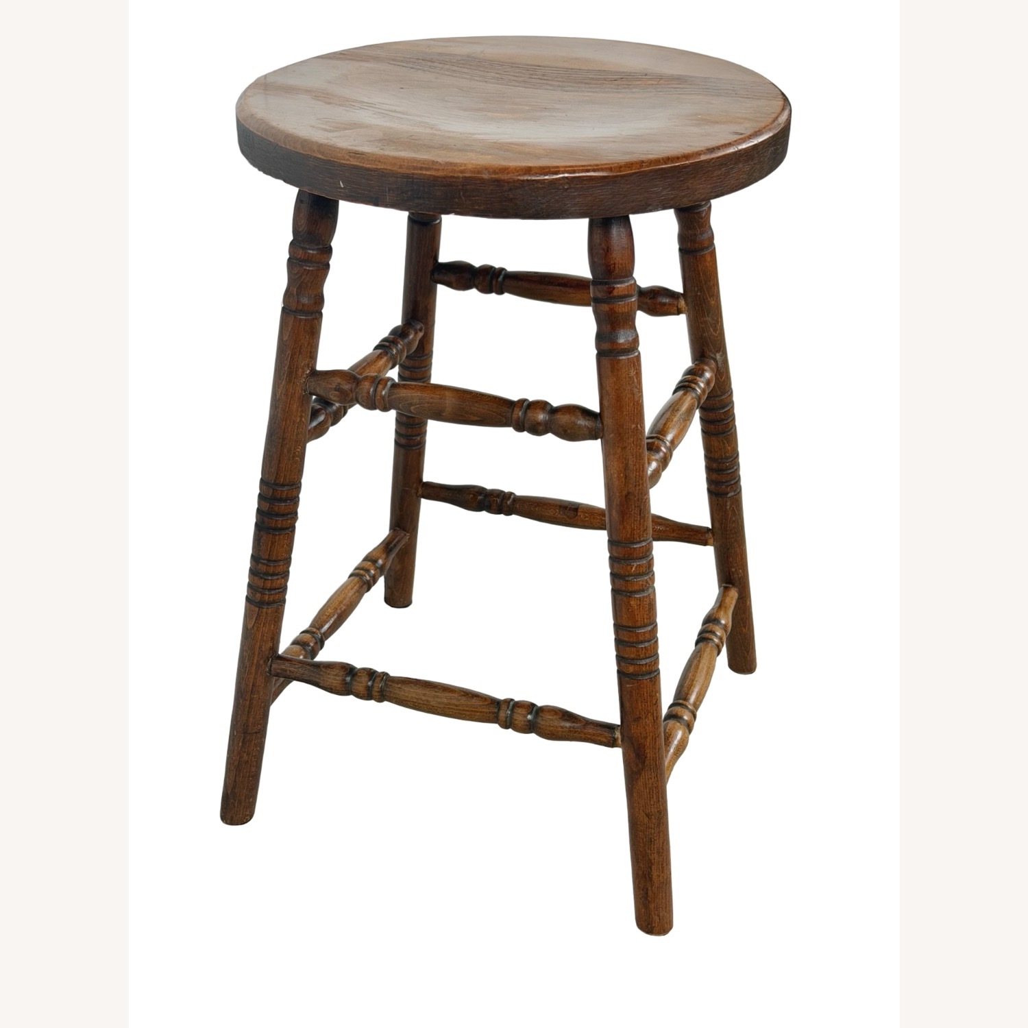 Antique Farmhouse Stool with Turned Legs - image-18