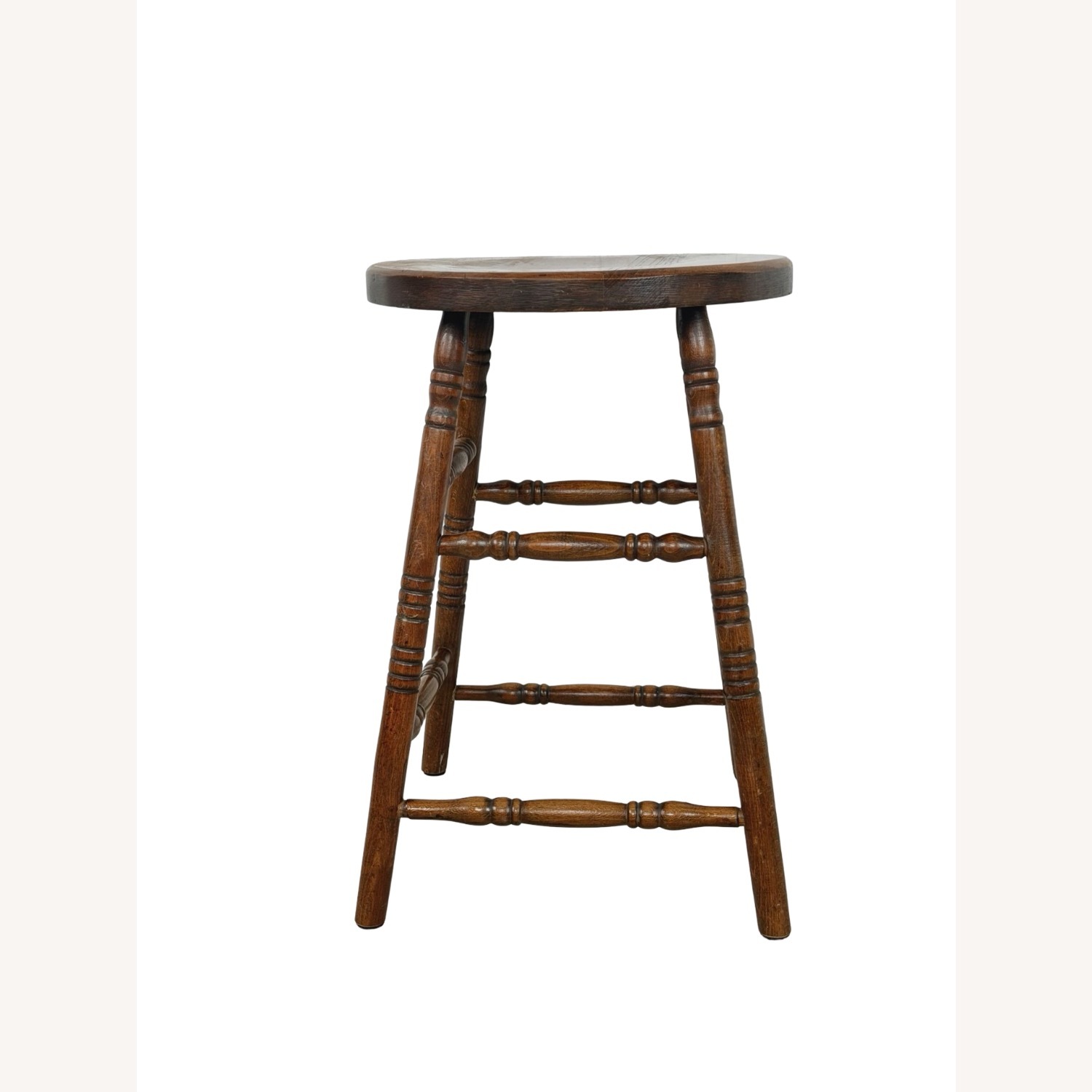 Antique Farmhouse Stool with Turned Legs - image-7