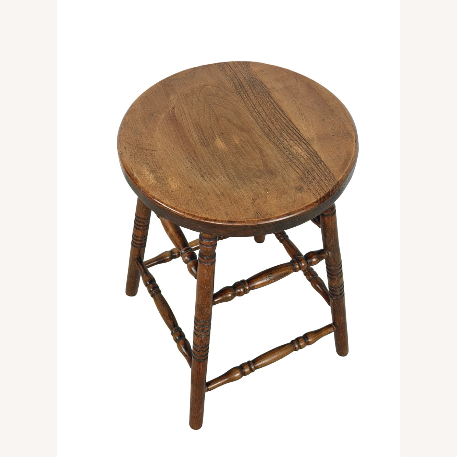 Antique Farmhouse Stool with Turned Legs - image-17
