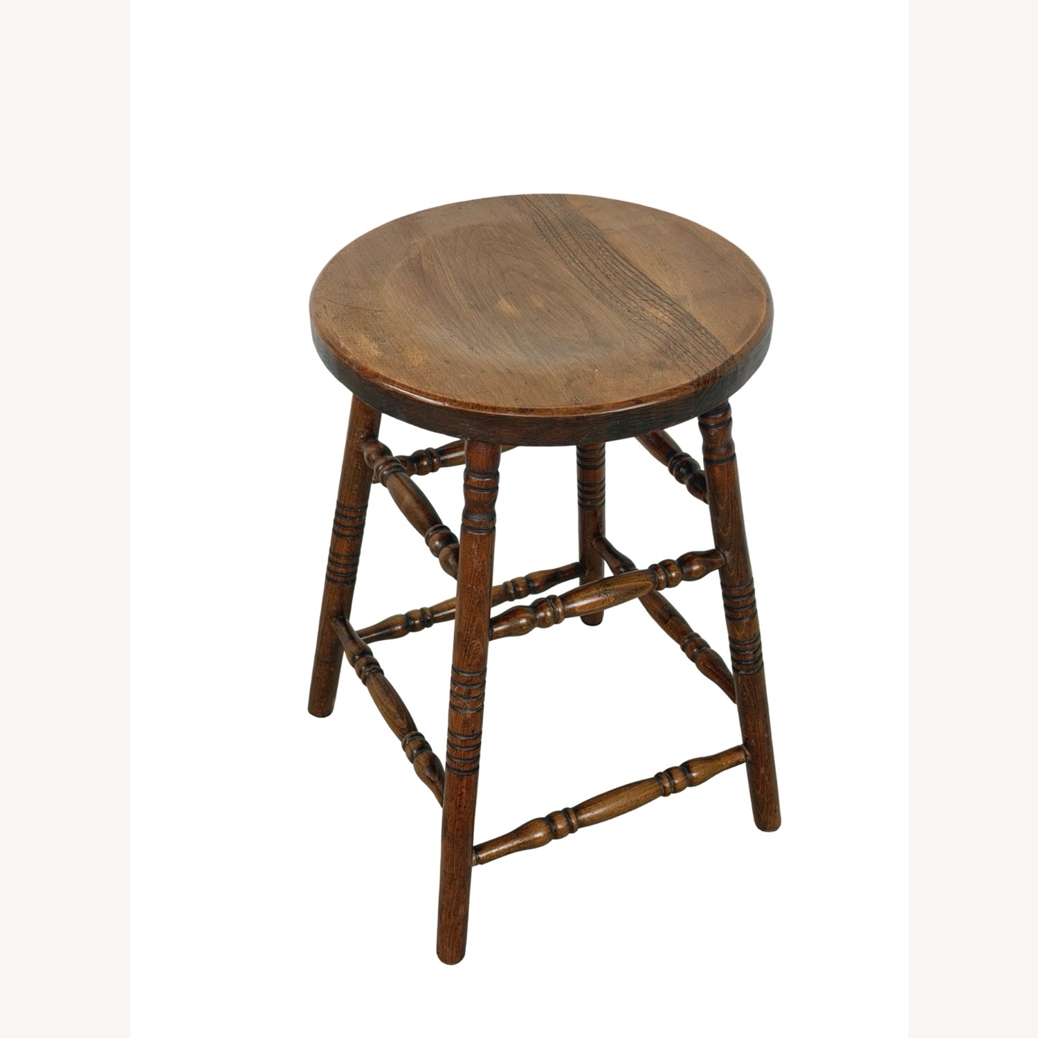 Antique Farmhouse Stool with Turned Legs - image-2
