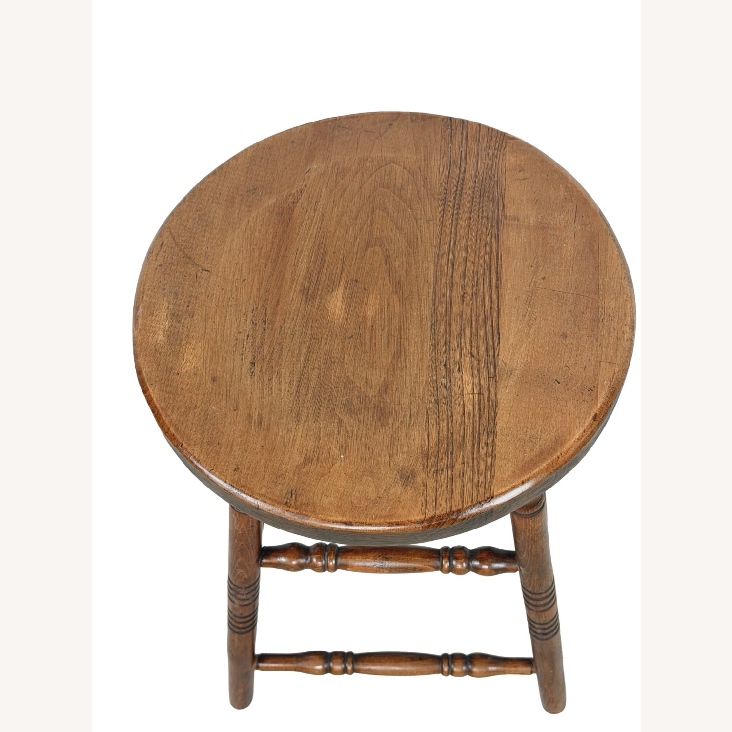 Antique Farmhouse Stool with Turned Legs - image-9