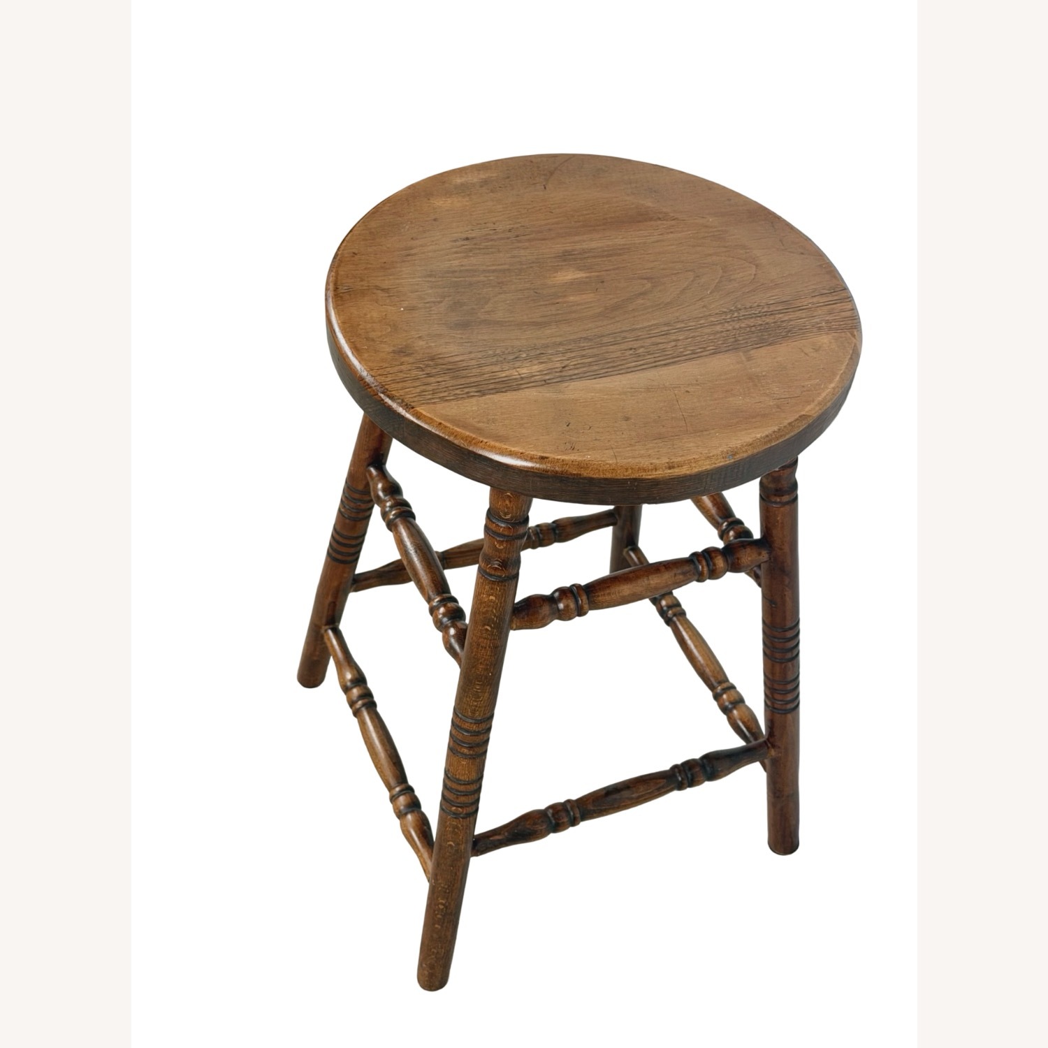 Antique Farmhouse Stool with Turned Legs - image-16