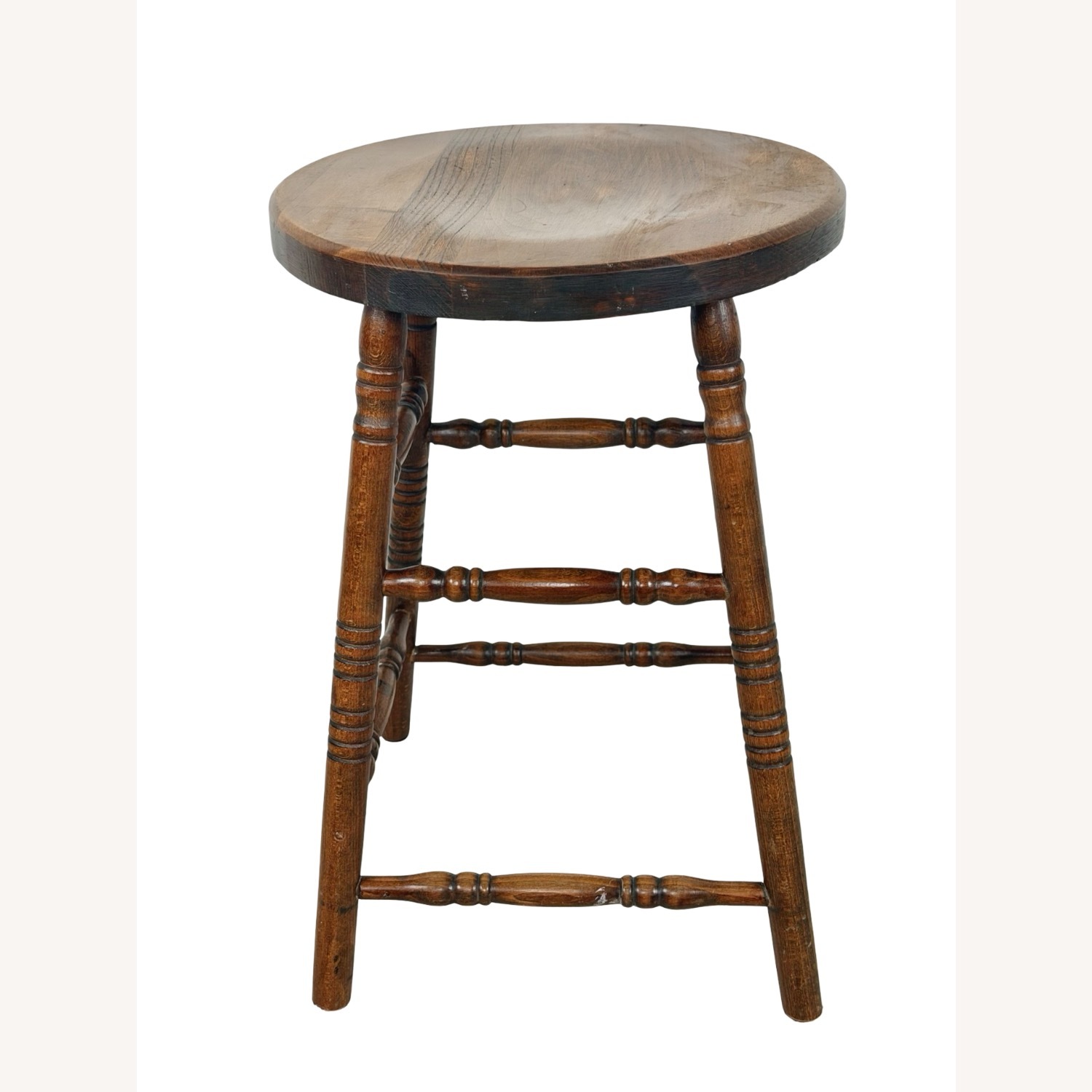Antique Farmhouse Stool with Turned Legs - image-3