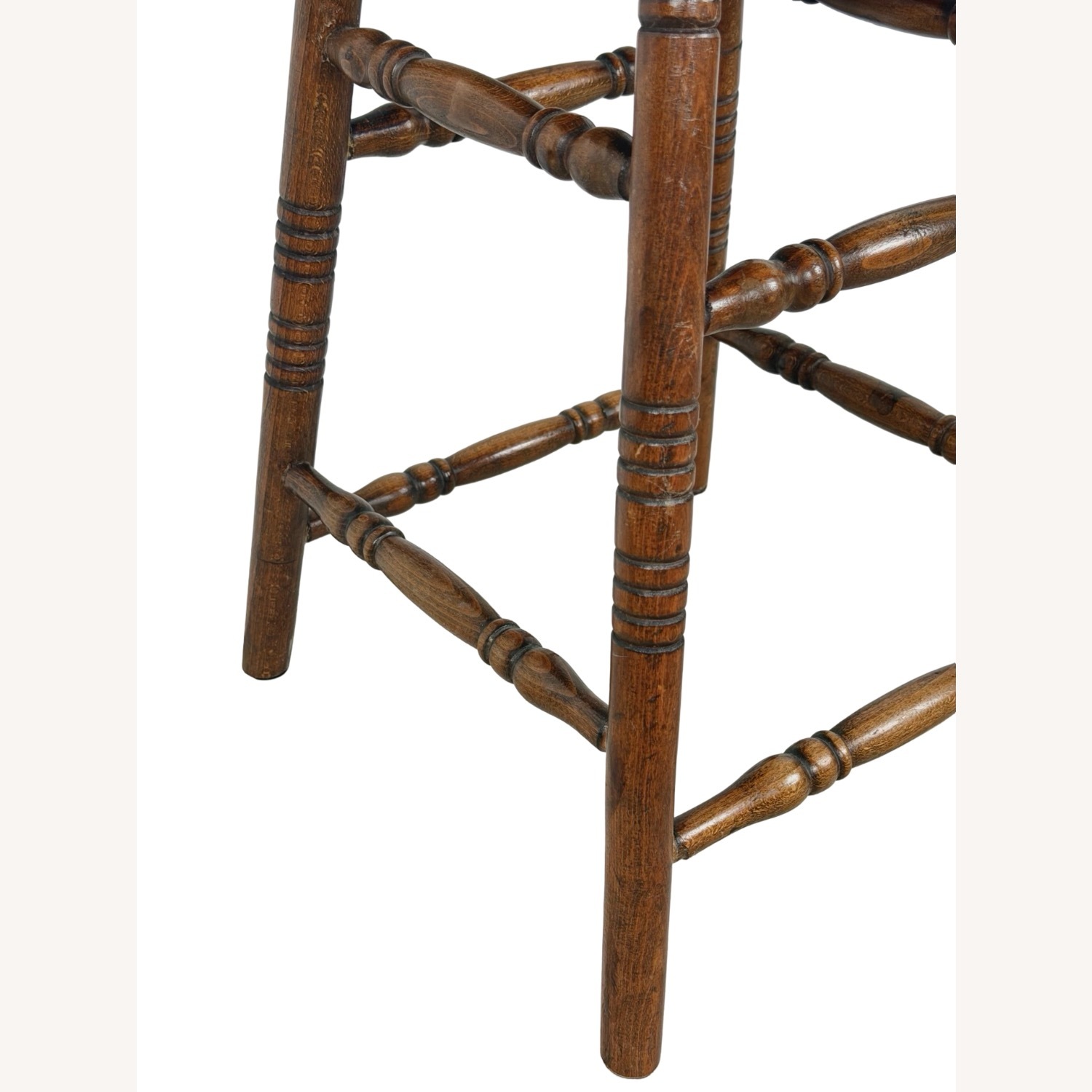 Antique Farmhouse Stool with Turned Legs - image-10