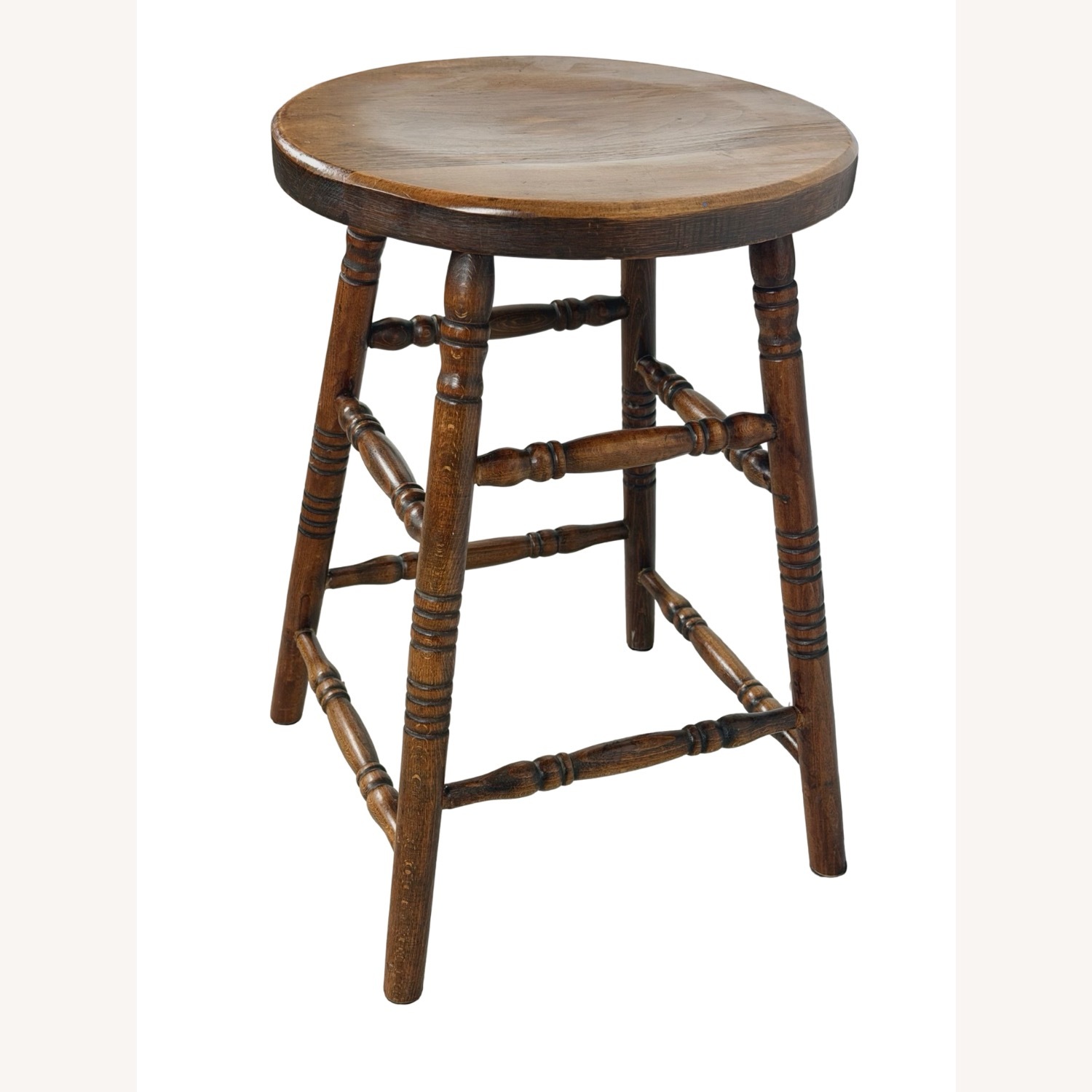 Antique Farmhouse Stool with Turned Legs - image-15