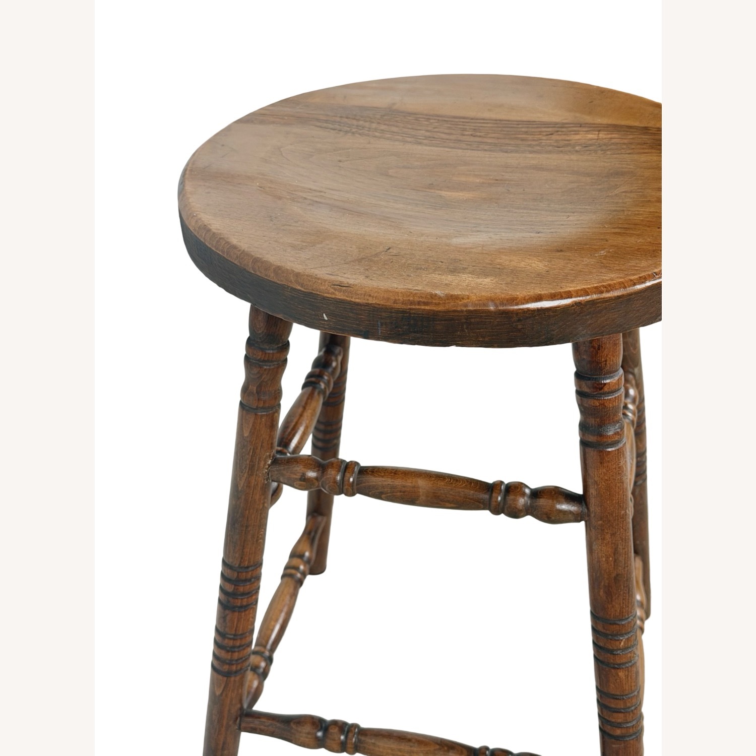 Antique Farmhouse Stool with Turned Legs - image-14