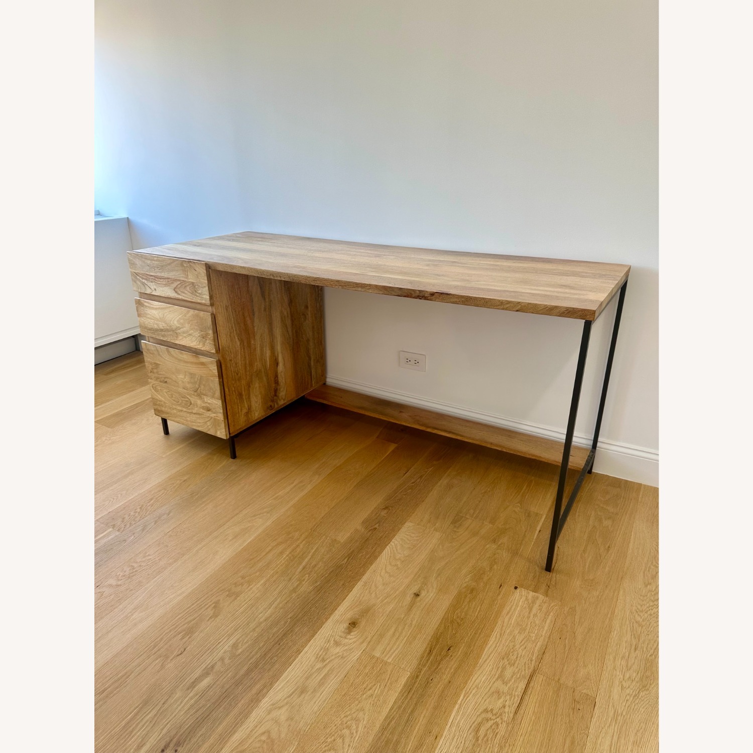 West Elm Solid Wood Modular Desk W File Cabinet - image-2