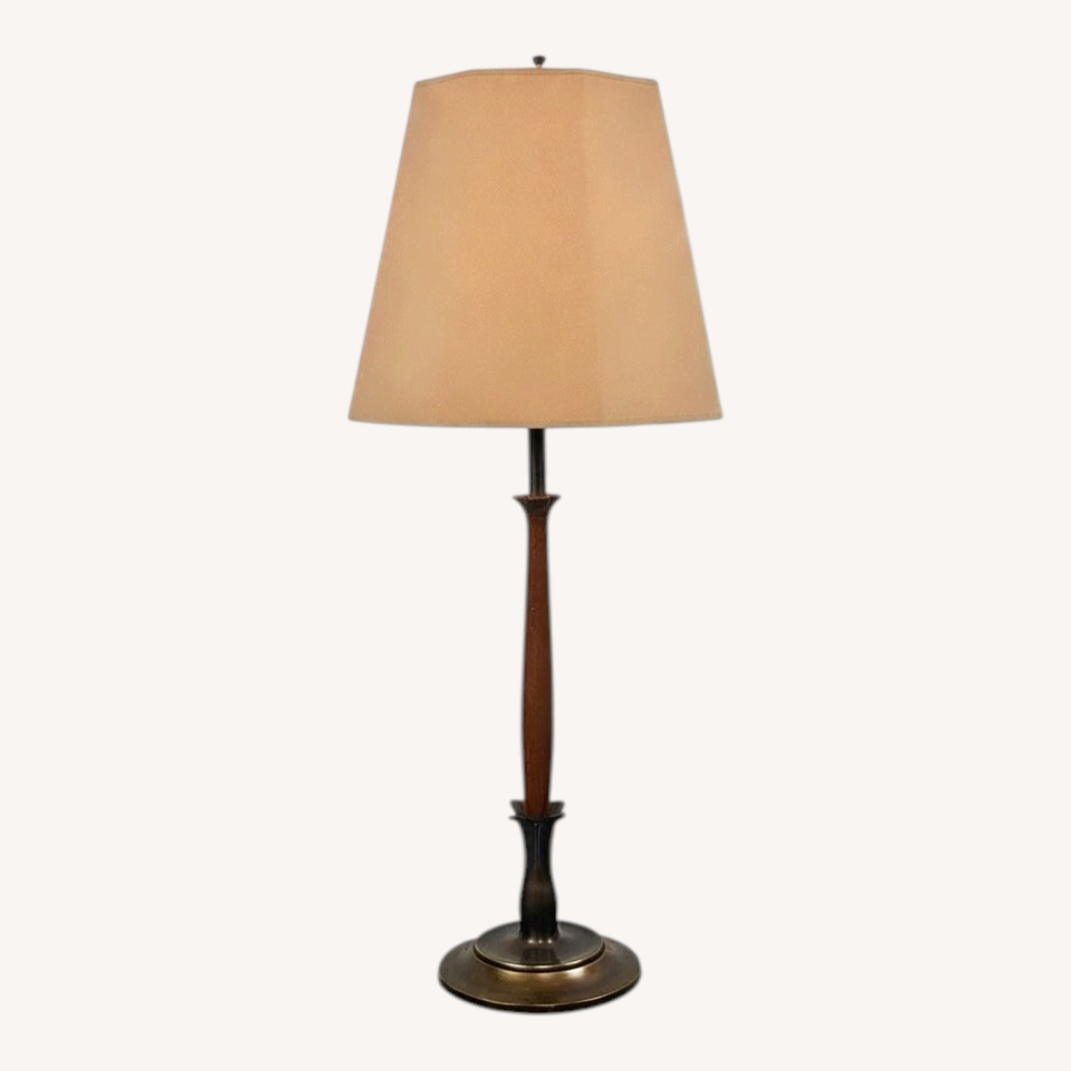 Mid-Century Sculptural Walnut Table Lamp - image-0