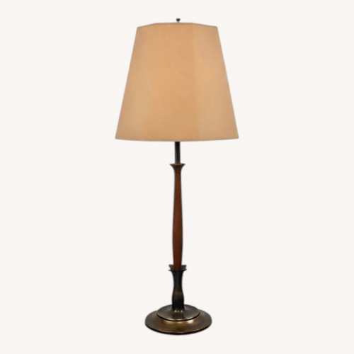 Used  Mid-Century Sculptural Walnut Table Lamp for sale on AptDeco