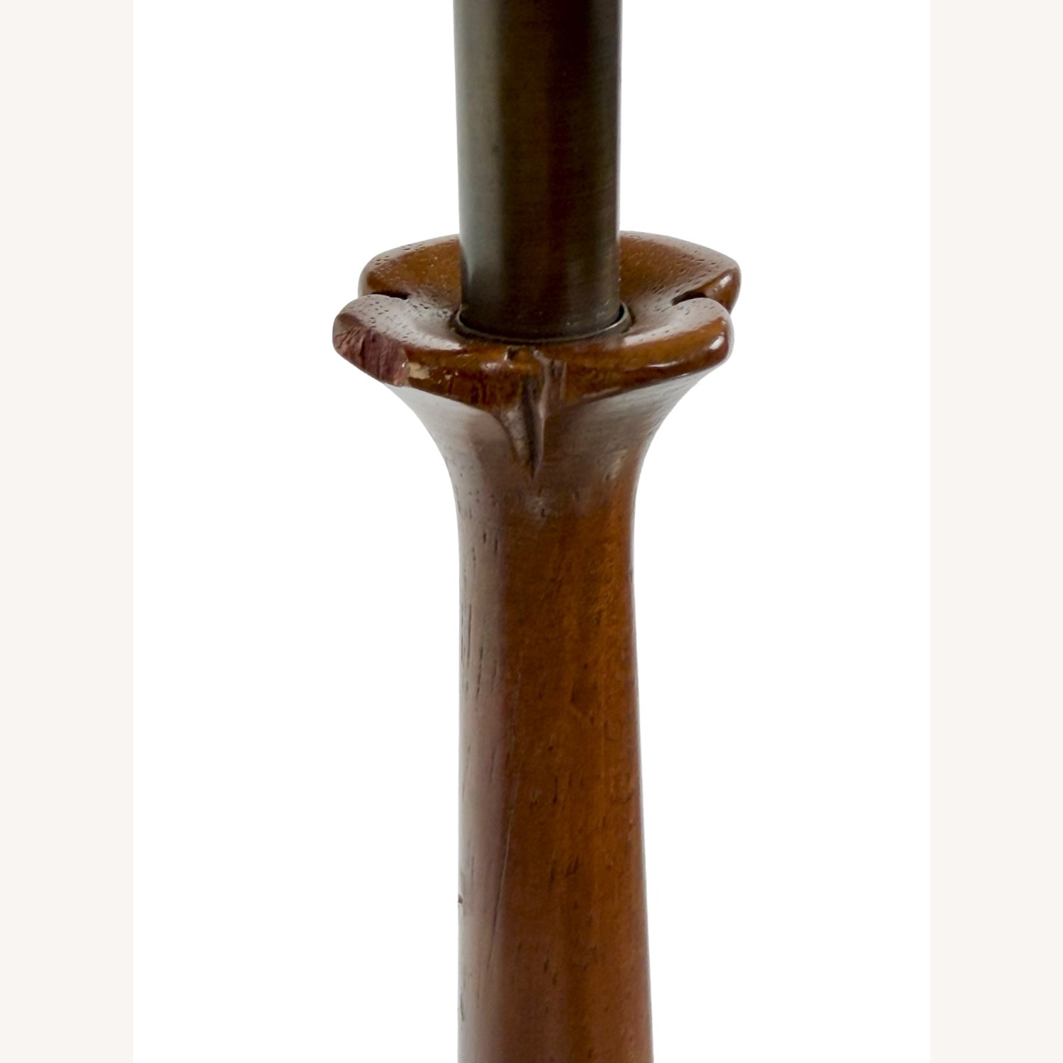 Mid-Century Sculptural Walnut Table Lamp - image-6