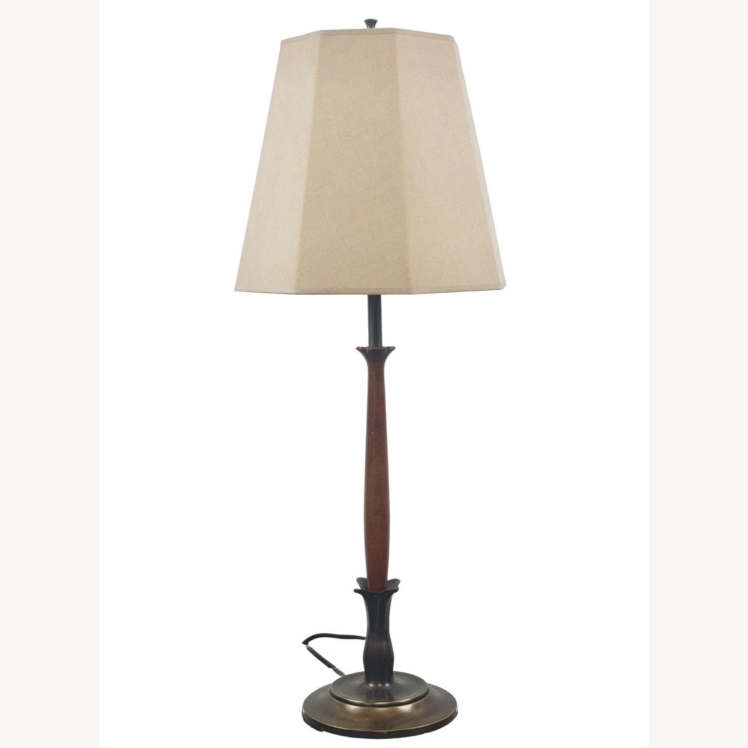 Mid-Century Sculptural Walnut Table Lamp - image-13
