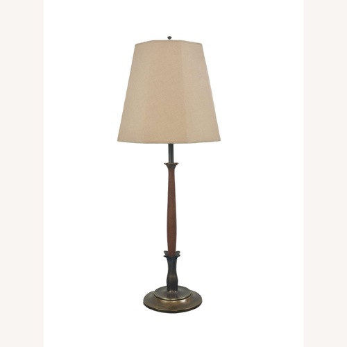 Used  Mid-Century Sculptural Walnut Table Lamp for sale on AptDeco