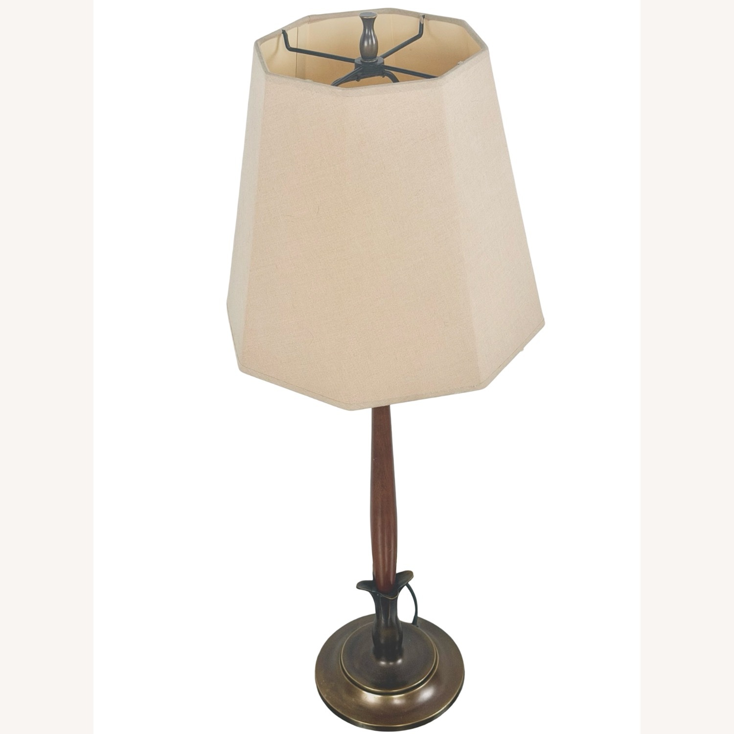 Mid-Century Sculptural Walnut Table Lamp - image-4