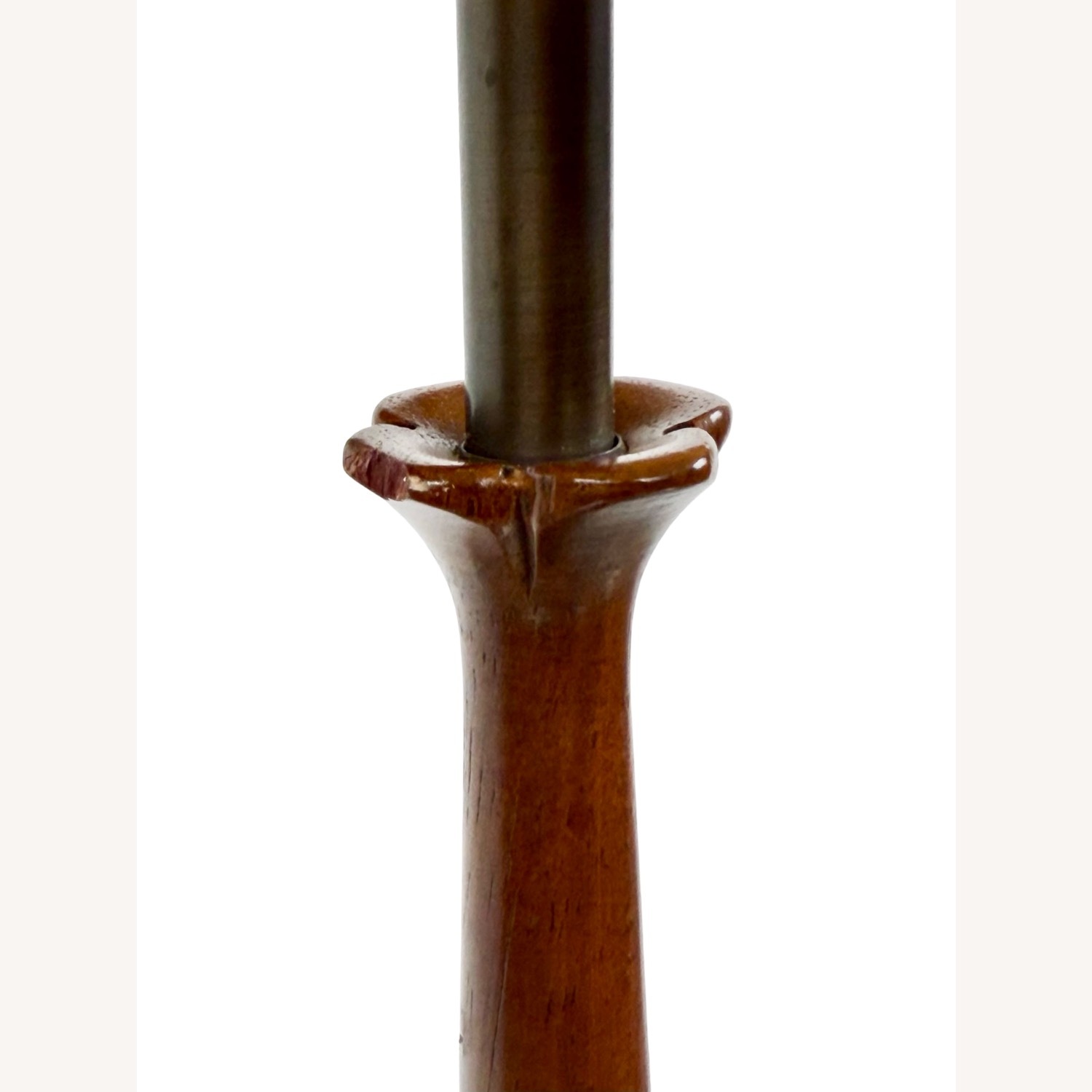 Mid-Century Sculptural Walnut Table Lamp - image-5