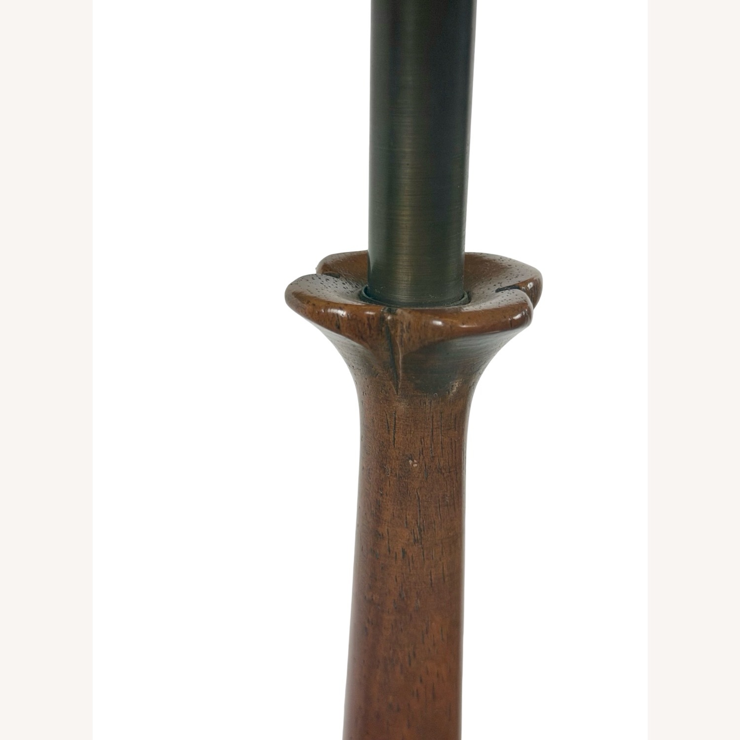 Mid-Century Sculptural Walnut Table Lamp - image-11
