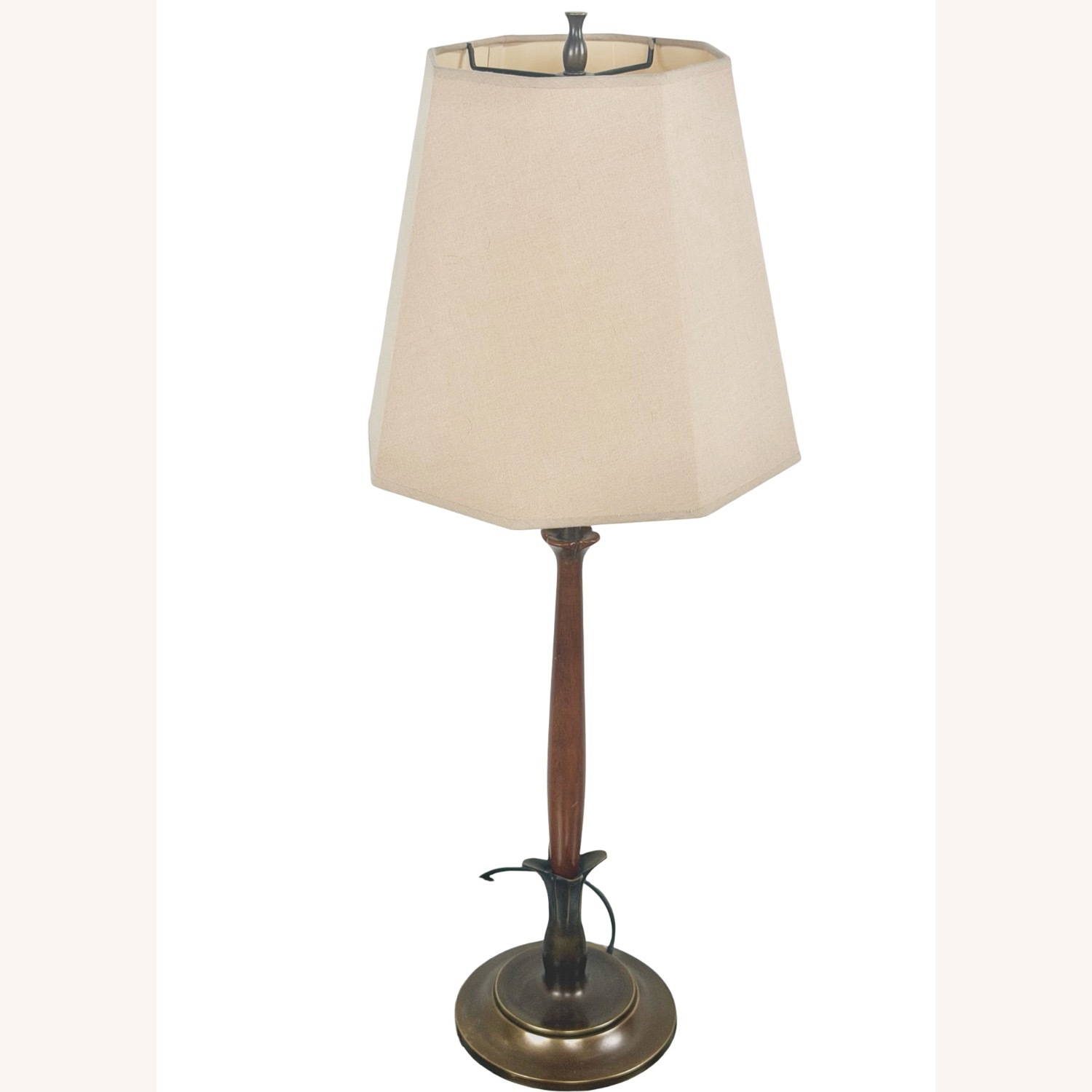 Mid-Century Sculptural Walnut Table Lamp - image-10