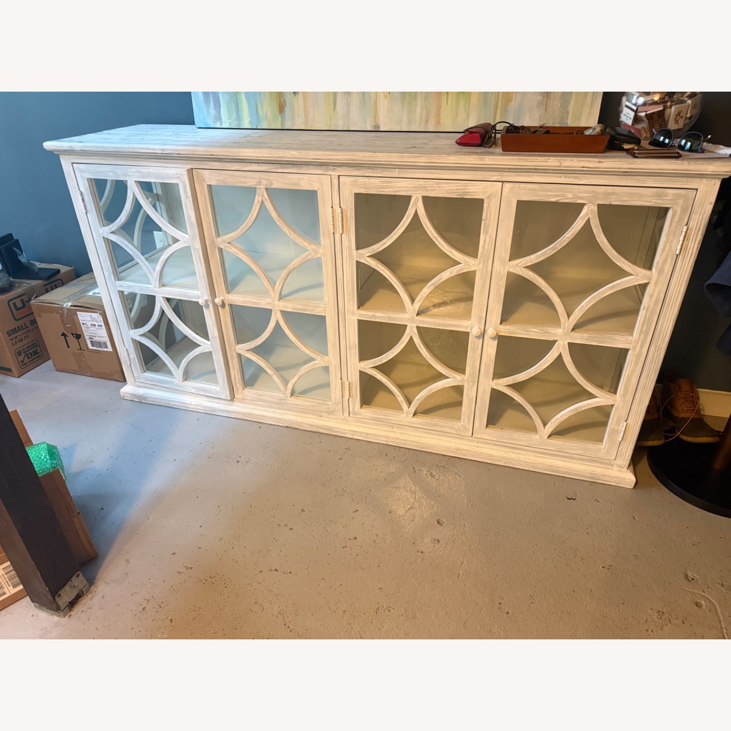 Vintage/Antique Finds White Wood Sideboard - image-2
