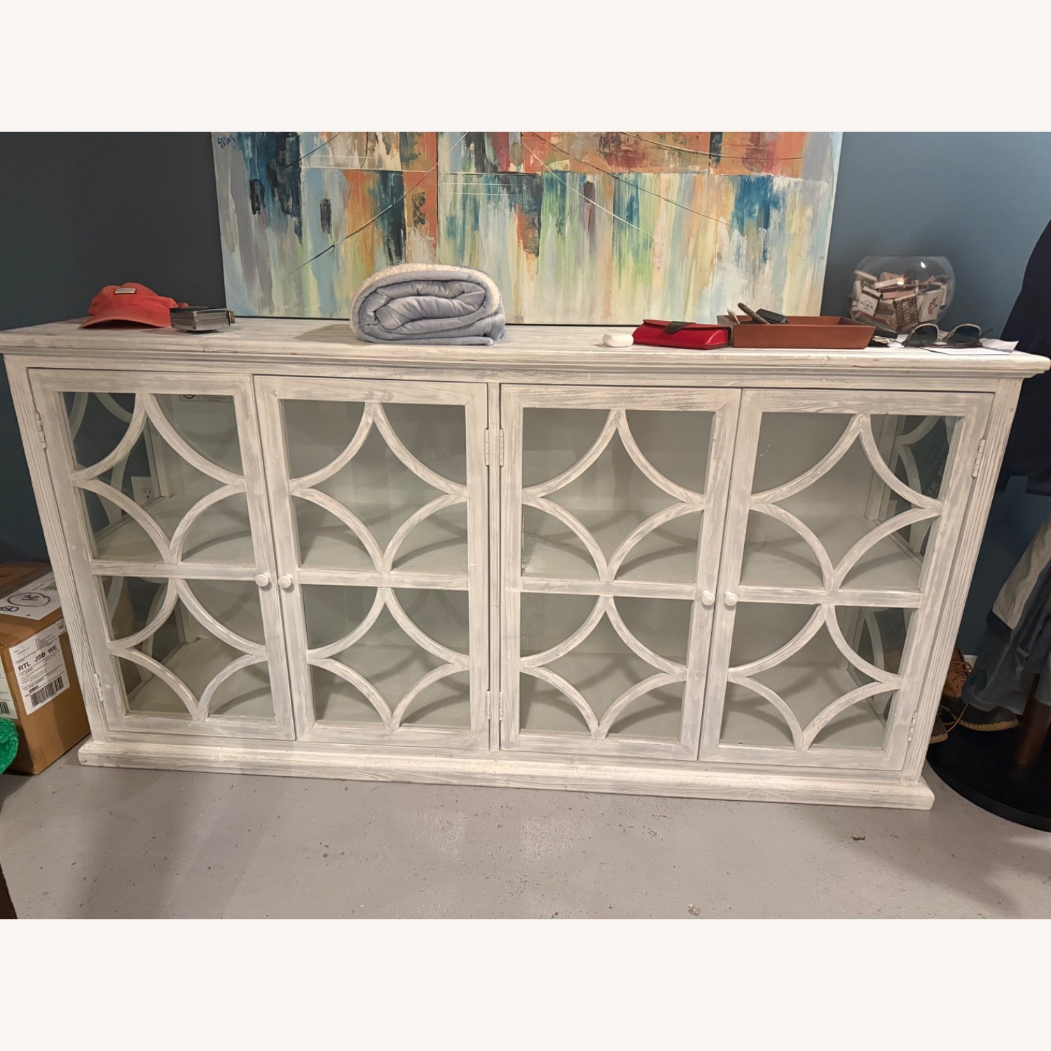 Vintage/Antique Finds White Wood Sideboard - image-1