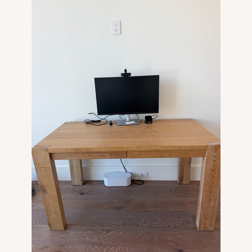 Used Crate & Barrel Terra White Oak Desk with Outlets for sale on AptDeco