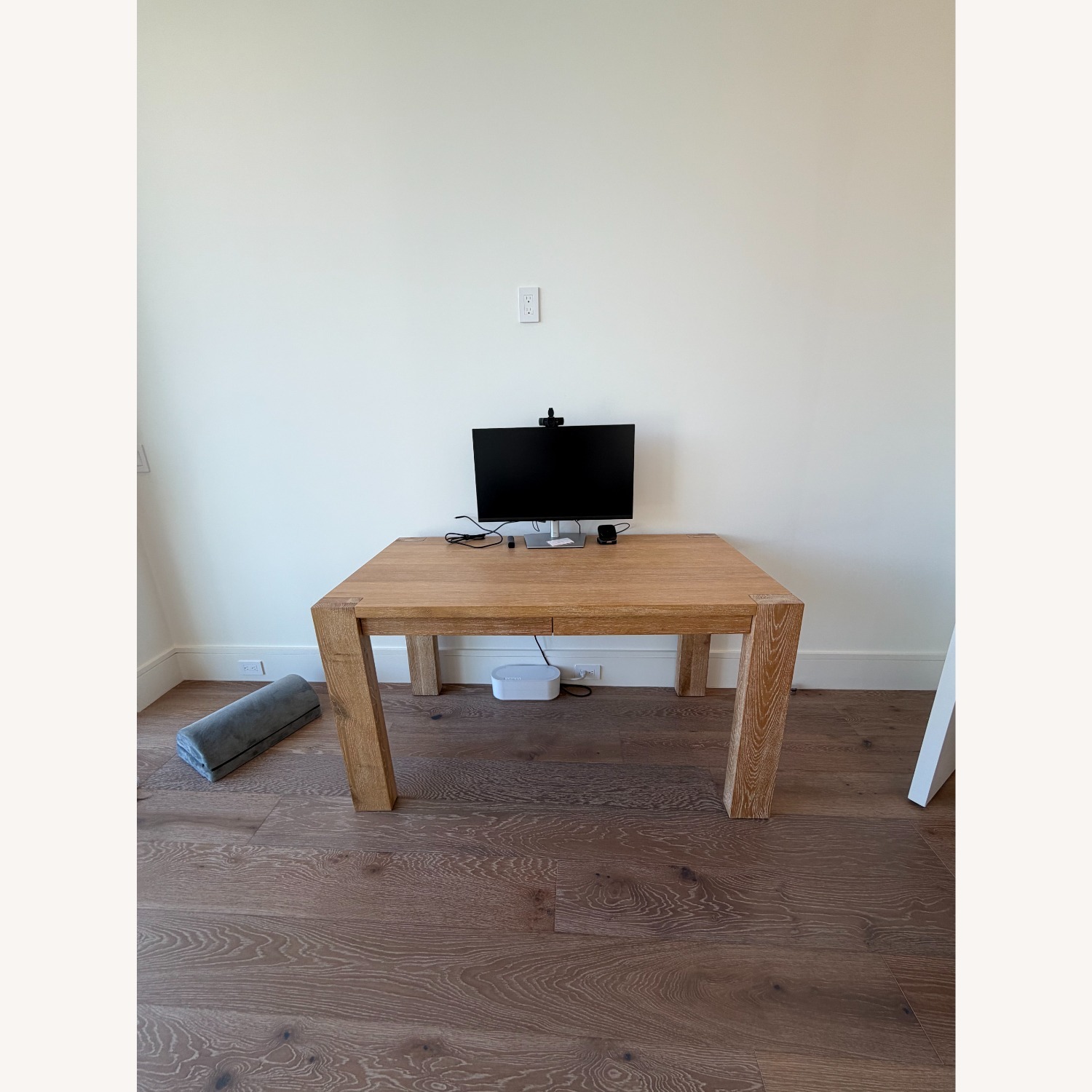 Crate & Barrel Terra White Oak Desk with Outlets - image-2