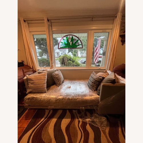 Used Vintage/Antique Finds Light Gray Velvet Daybed for sale on AptDeco