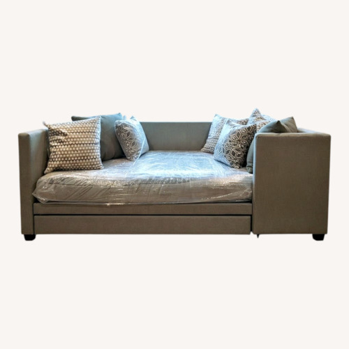 Used Vintage/Antique Finds Light Gray Velvet Daybed for sale on AptDeco