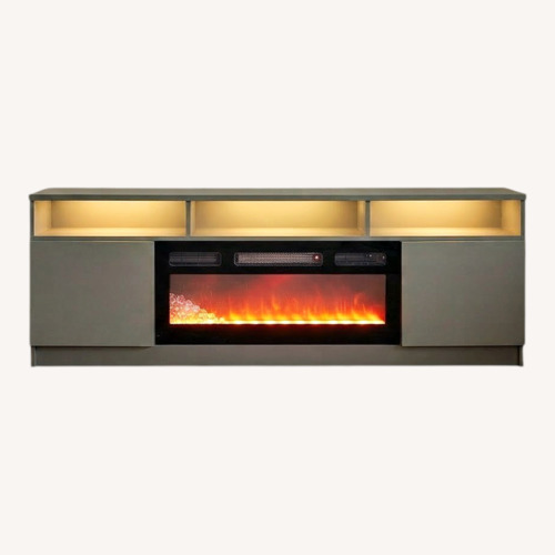 Used Light Gray Wood Media Storage for sale on AptDeco