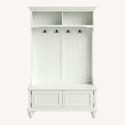 Used White Wood Hall Tree for sale on AptDeco