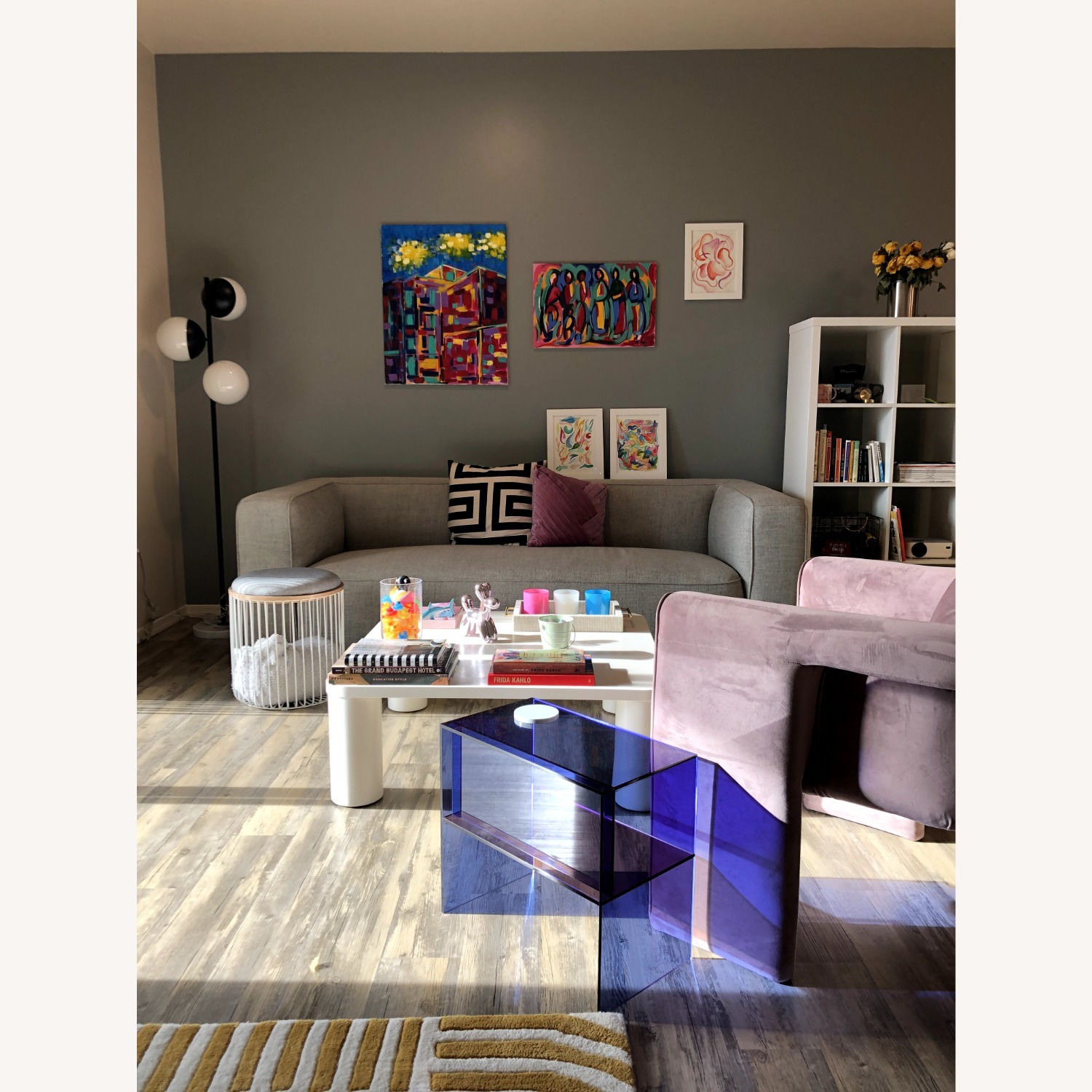 CB2 Lenyx 3-Seater Fabric Grey Couch - 92" - image-1