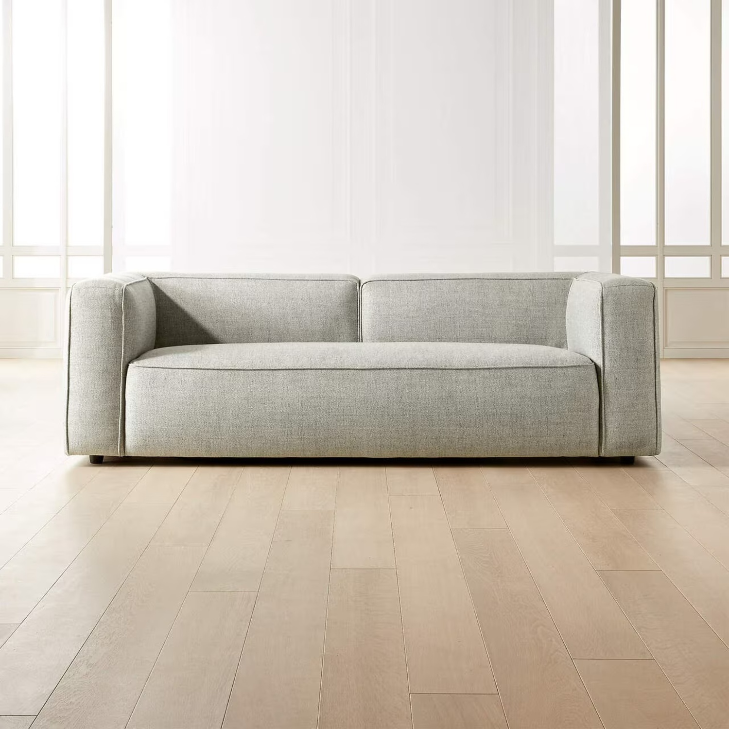 CB2 Lenyx 3-Seater Fabric Grey Couch - 92" - image-4