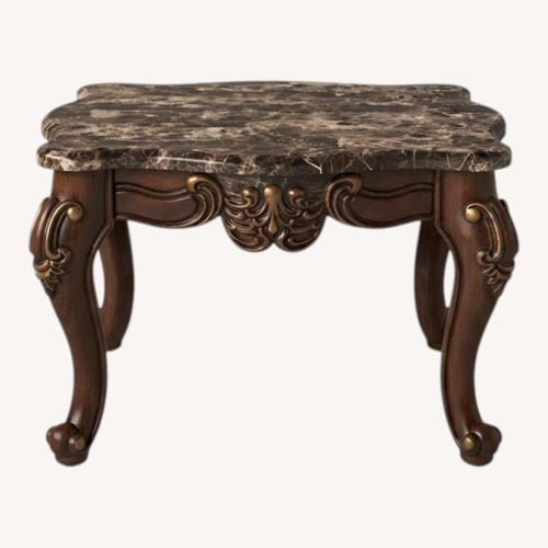 Used Vintage Marble Coffee Table - Solid Wood Legs for sale on AptDeco