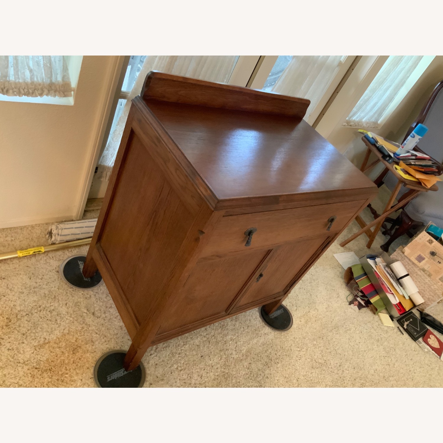 Antique Wooden Dry Sink Cabinet - image-2