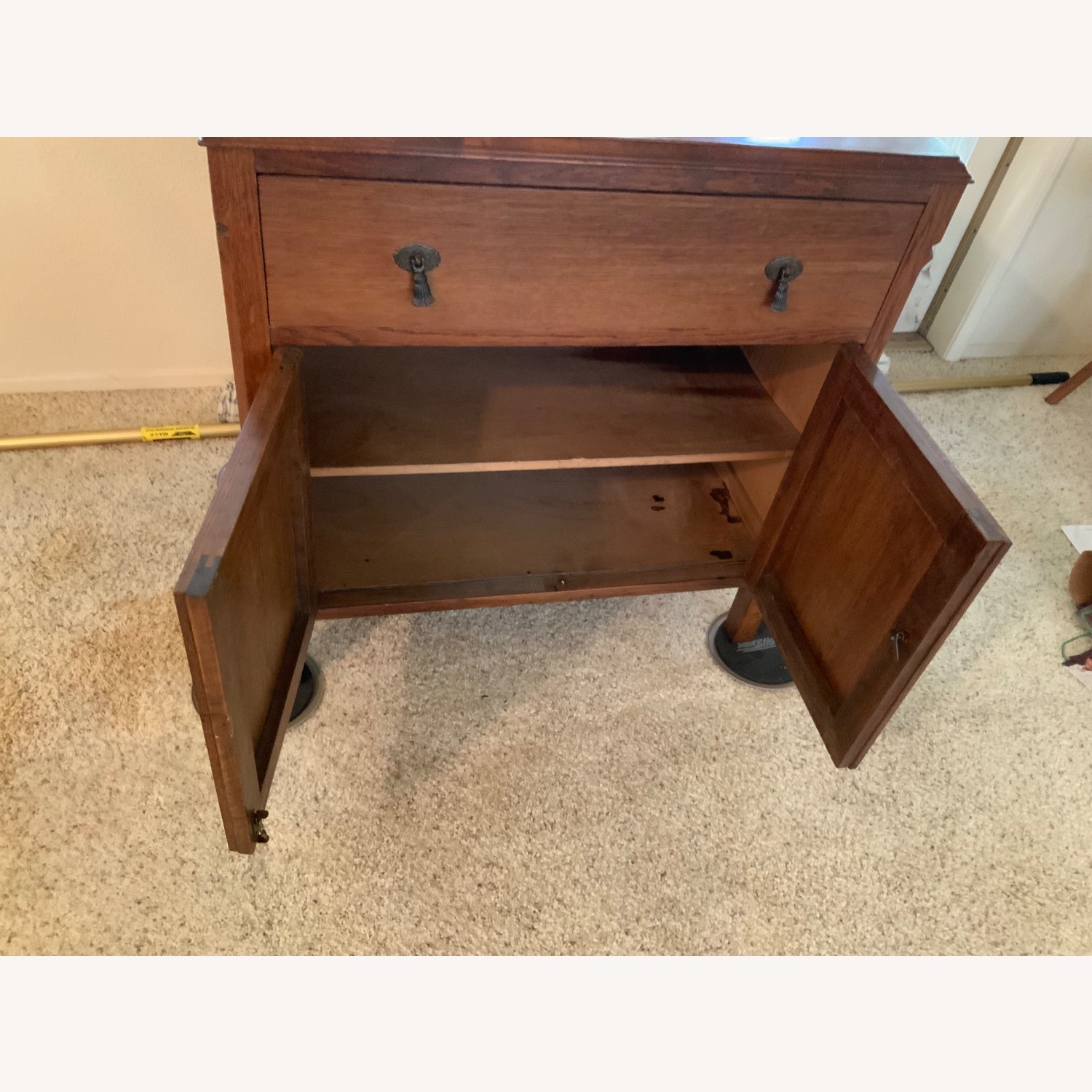 Antique Wooden Dry Sink Cabinet - image-4