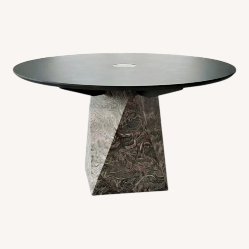 Used Expandable Designer Dining Table – Marble Base for sale on AptDeco