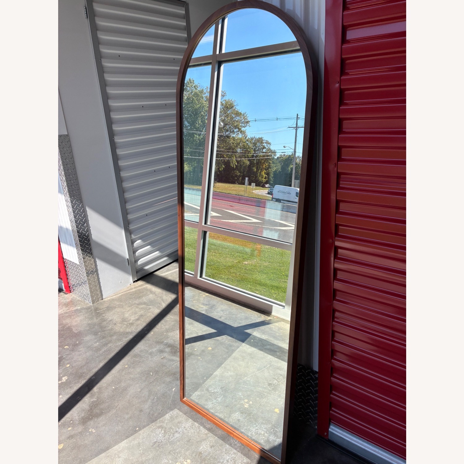 William Sonoma Rejuvenation Wood Framed Floor Mirror - image-1