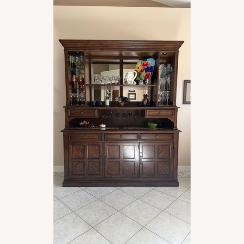 Used Pottery Barn Dark Brown Wood Sideboard for sale on AptDeco