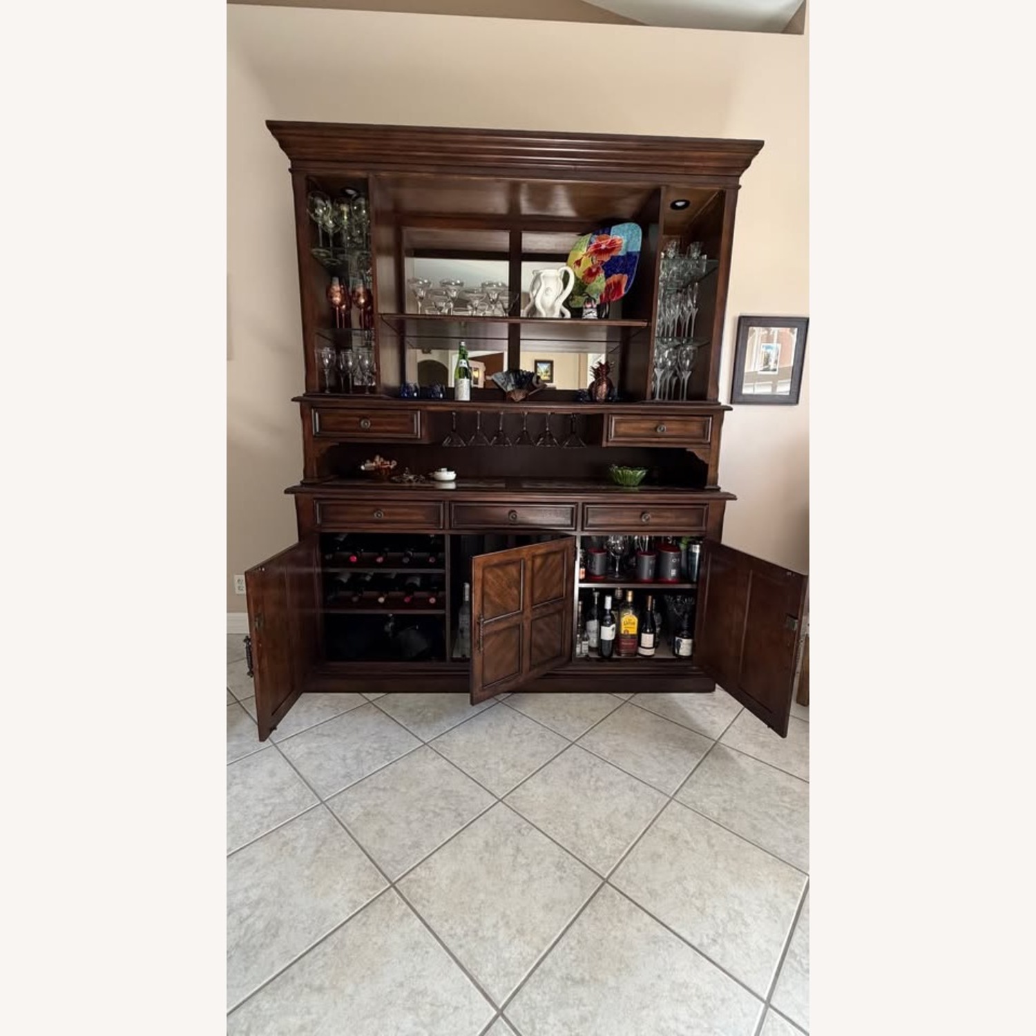 Pottery Barn Dark Brown Wood Sideboard - image-2