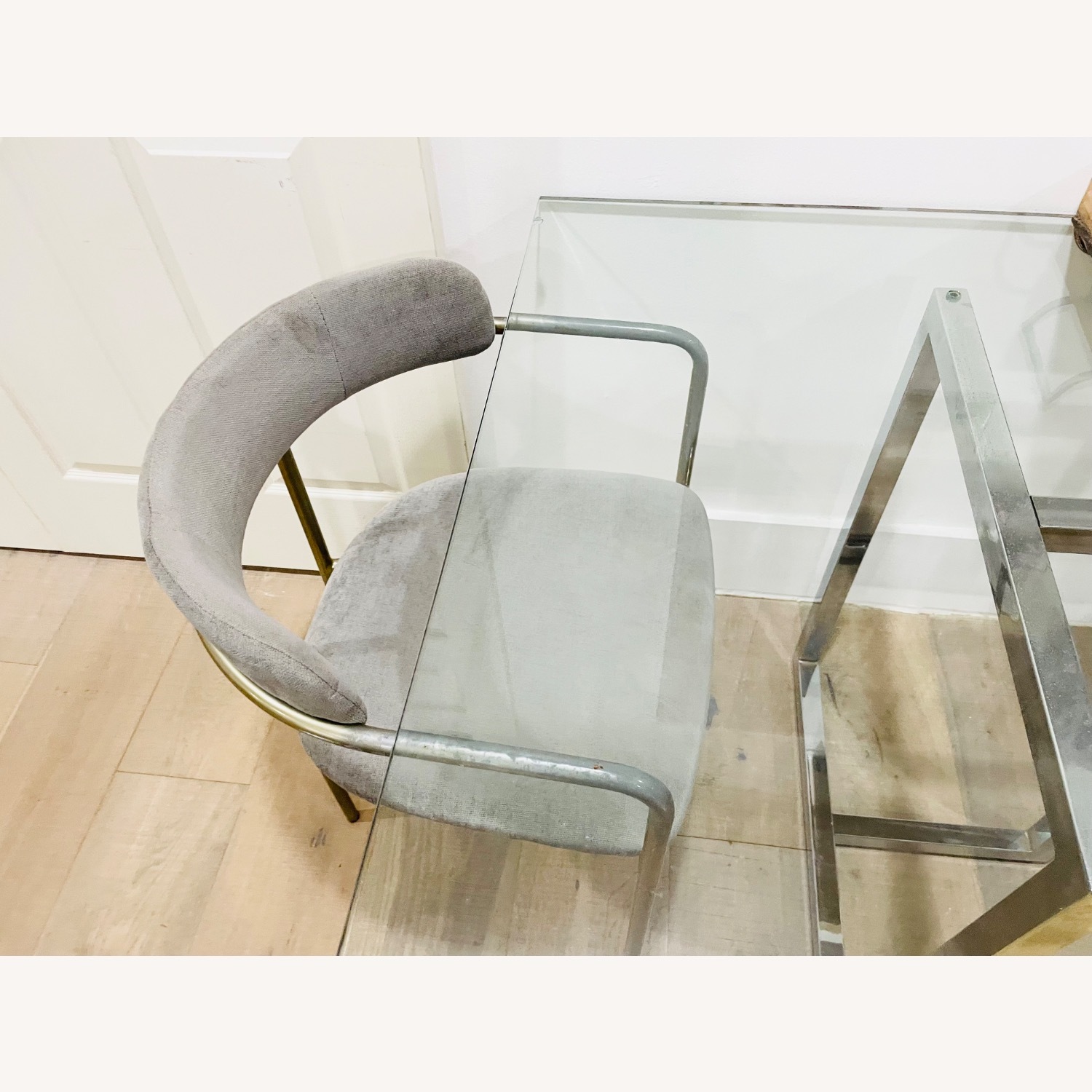 CB2 Silverado Glass Table + 2 West Elm Chairs  - image-4