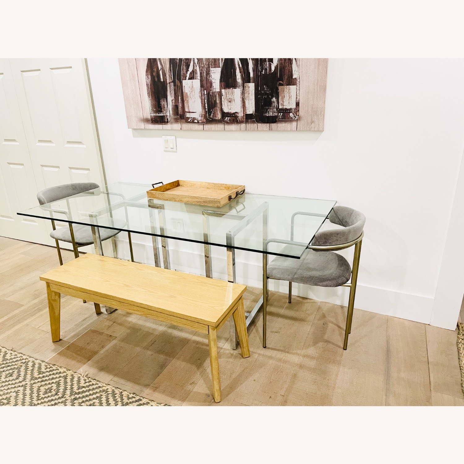CB2 Silverado Glass Table + 2 West Elm Chairs  - image-6