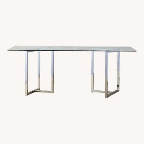 Used CB2 Silverado Glass Table + 2 West Elm Chairs  for sale on AptDeco