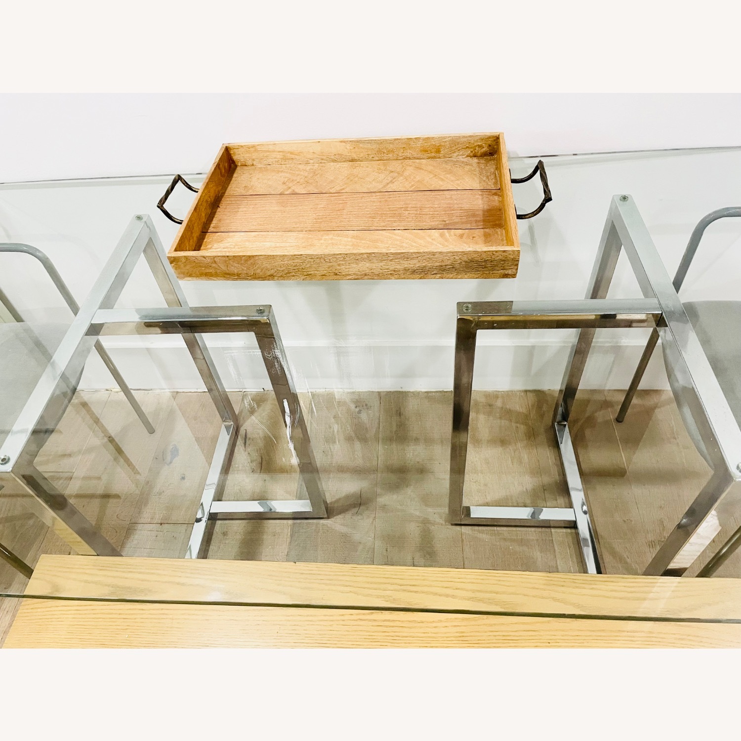 CB2 Silverado Glass Table + 2 West Elm Chairs  - image-3