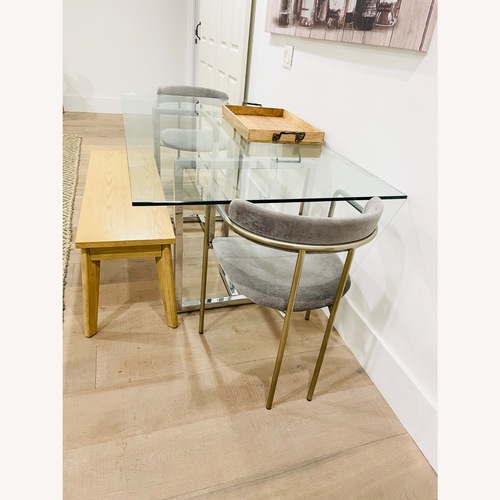Used CB2 Silverado Glass Table + 2 West Elm Chairs  for sale on AptDeco