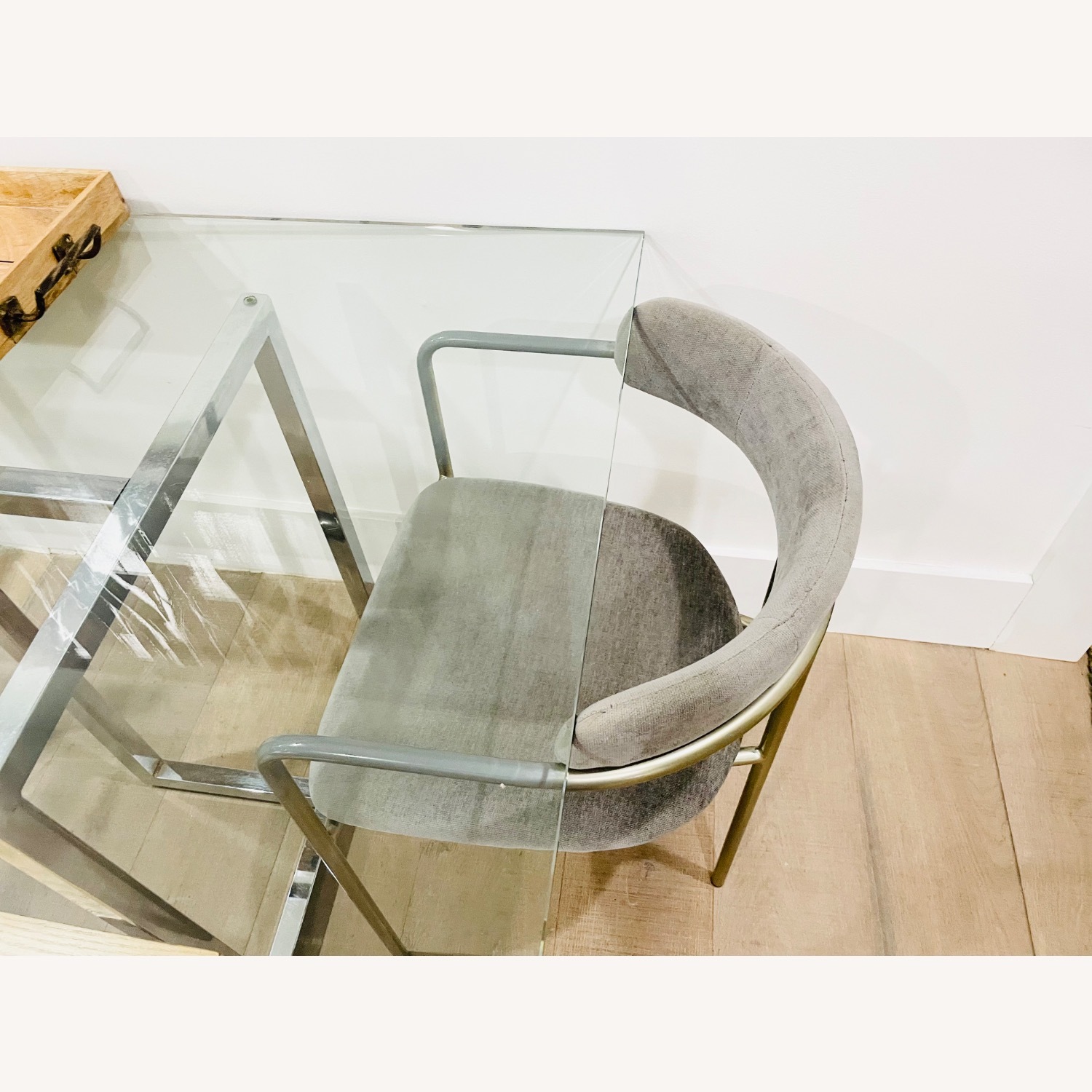 CB2 Silverado Glass Table + 2 West Elm Chairs  - image-5