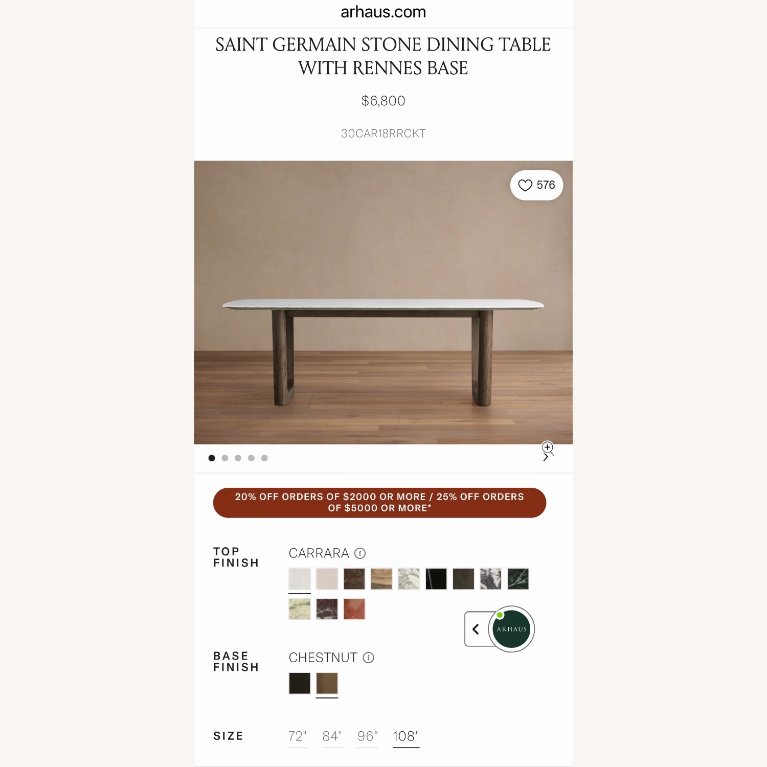 Arhaus Saint Germain Carrara Marble Dining Table - image-5