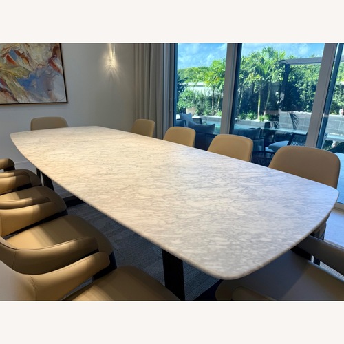 Used Arhaus Saint Germain Carrara Marble Dining Table for sale on AptDeco